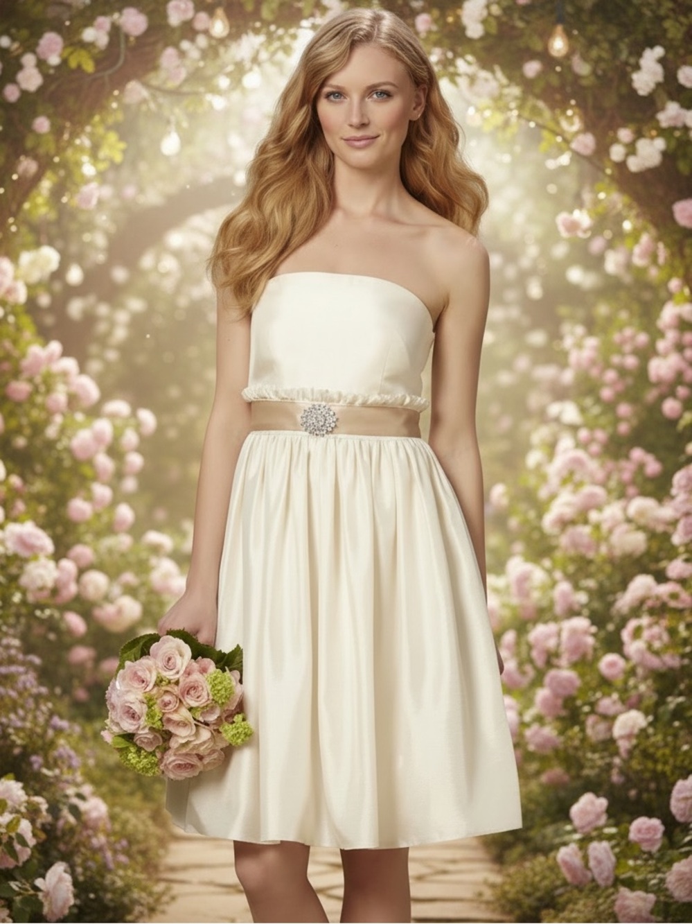 The Limited Ivory Strapless Wedding Party Graduation Dress Size 8